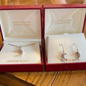 Matching dolphin necklace and earrings set
